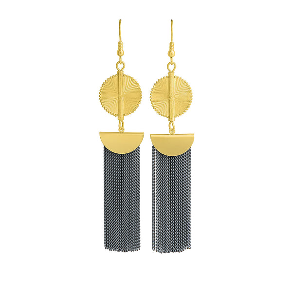 Aflé Bijoux Akan Chain Earrings - Grey