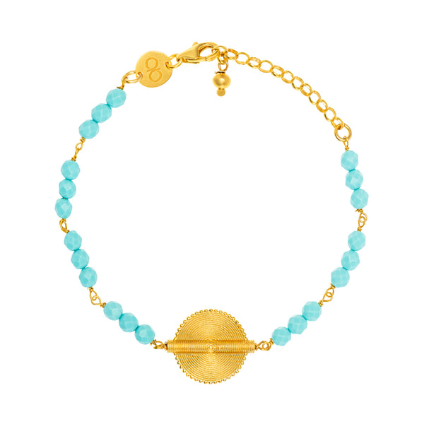 Turquoise Akan Goldweight Chain Bracelet - AFLE BIJOUX 