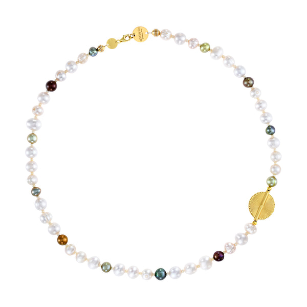 Akan Sweet Water Pearls Necklace Mix - 1 Goldweight Green tones