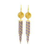 Aflé Bijoux Akan Cascading Chain Earrings - Gold Purple