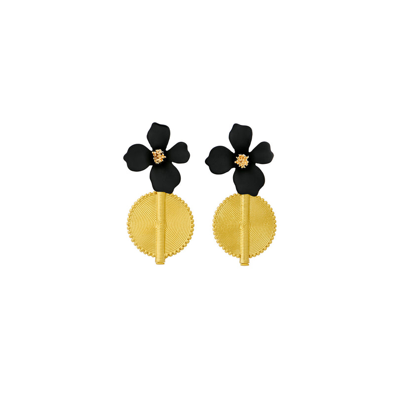 Aflé Bijoux Akan Flower Earrings - Burgundy