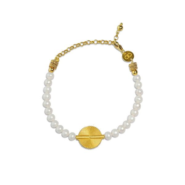 Akan Goldweight Sweet Water Pearls Bracelet - AFLE BIJOUX 