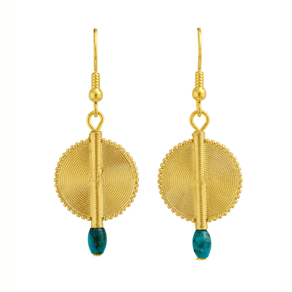 Aflé Bijoux Akan Gemstones Earrings - Turquoise - AFLE BIJOUX 