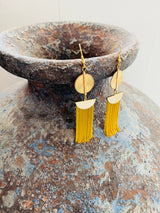 Aflé Bijoux Akan Chain Earrings - Yellow