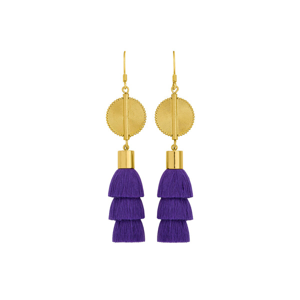 Akan Doll Earrings - Purple